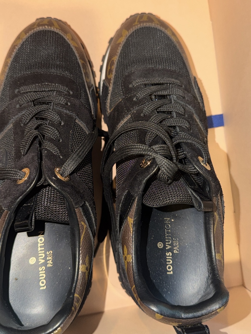 Louis Vuitton Black & Brown Men's Monogram Accent Sneakers
